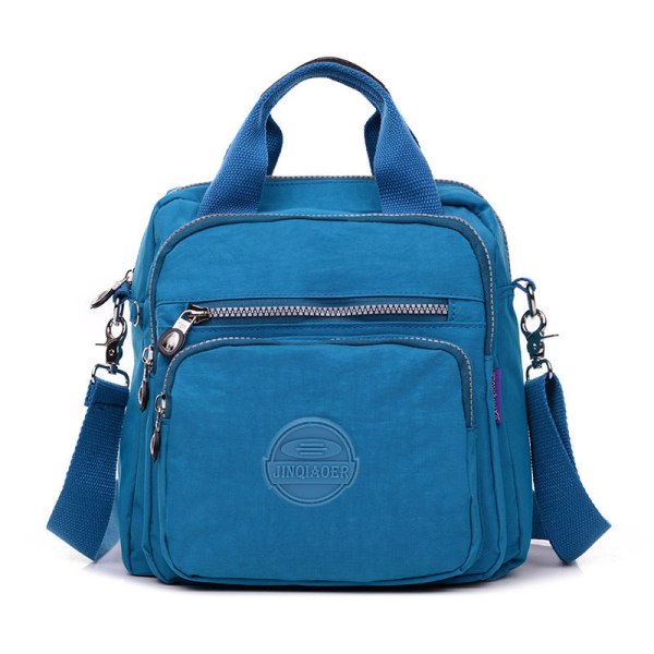 Nylon taske Skulder Messenger Bag Bærbar kvinders rygsæk dametaske Sea Blue