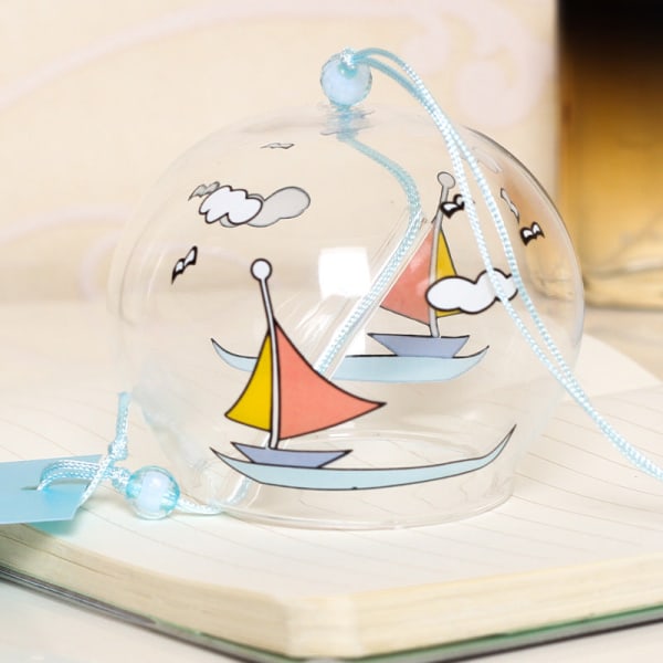 Wind Chimes japansk malet kreativ gaveborosilikatglas Sailboat