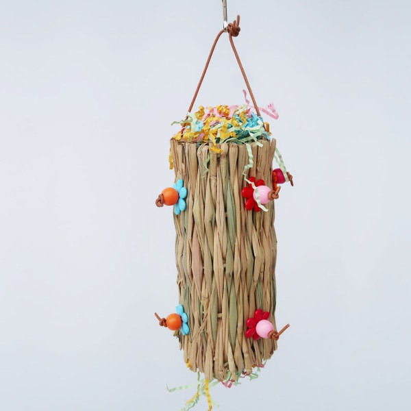 Sikkert ikke-giftigt fuglelegetøj Papegøje Små og mellemstore papirstumper Bite Halmgynge Vertical hanging