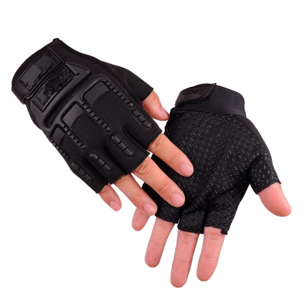 Kvinner Menn Sykkelhansker Helfinger Taktisk Ride Sport Sklisikker slitasjebestandig Full finger Black Average Size