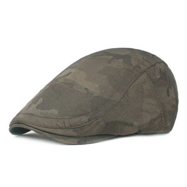 Baskerhatt Basker herrkamouflage Peaked Cap Vår Sommar Tunn Solhatt Artistic Youth Advance Hats Army Green Adjustable