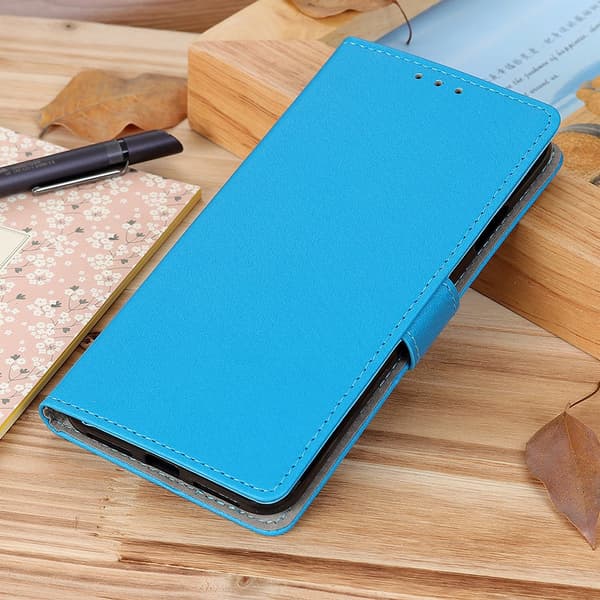 Fodral för iPhone 13 mini blå kassett plånbok stativ läder