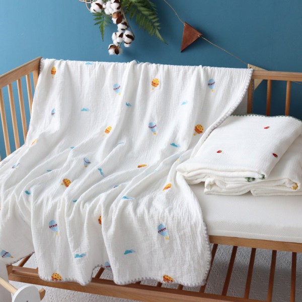Babys håndklædebetræk tæppe 4 lag/6 lag rent bomuldsgarn Buxia Blue Rabbit Four layers 105 * 105cm