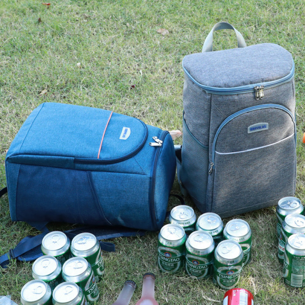 Kvinnor flicka ryggsäck axelväska skolväska Utomhus picknickväska Stor Ice Pack Stor kapacitet thermal väska Gray