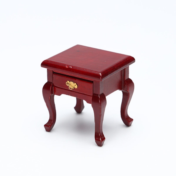 Miniaturemøbler Legetøjsdukkehus gør-det-selv-dekorationstilbehør Mini 1:12 tv-skab kommode Red