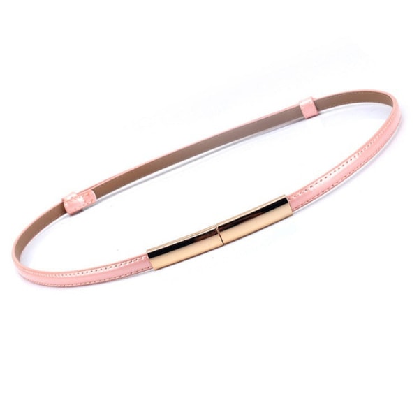 Damebelter Fasjonabelt tynt belte lær Dekorativt justerbart belte kvinners matchende maling skinn belte damekjole Pink 98cm