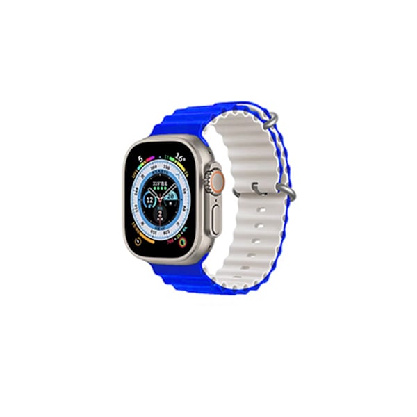 Klockarmband för Apple Watch iWatch 38-41 S10/42mm vit box Kleinblå med vit