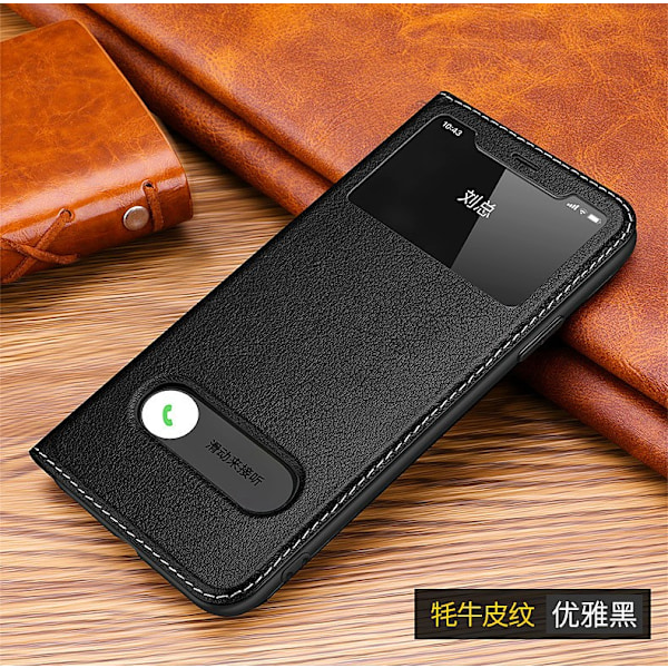 Fodral för iPhone 13 svart läder mode sugproppsfönster multifunktionell