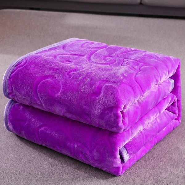 Coral Fleece Filt Vinter Förtjockad Flanell Filt Cover Filt Dubbelsidig filt Nap Lakan Purple 100*120cm