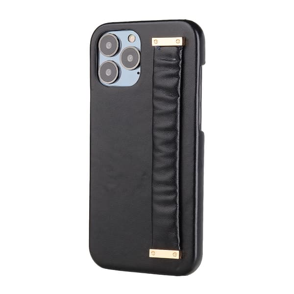 Etui til iPhone 14 Pro Max svart lærarmbånd