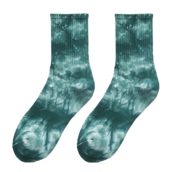 5 paria trendikkäitä aikuisten miesten syksyn ja talven froteepaksuisia sukkia ja kokoisia solmiovärjättyjä pohkeita Dark green 38-45