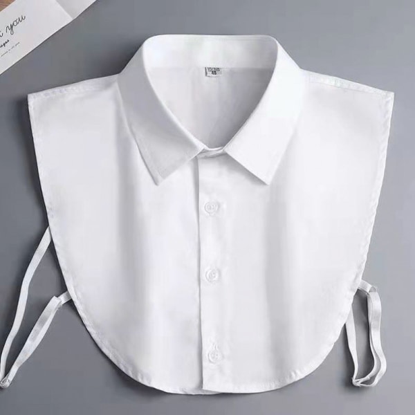 Tjej Dam falsk krage Tröja Höst Vinter Högtidskläder Modetrend Oxford vävda skjortor Ullpläd 80-90kg
