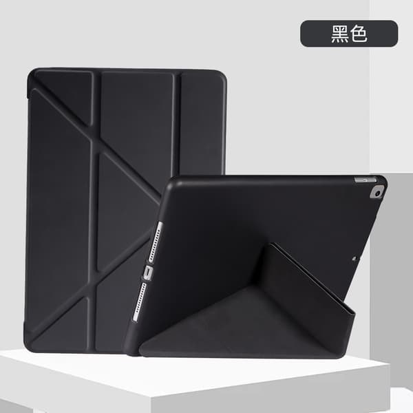 Etui til iPad 7/8/9 10,2 tommer klassisk sort deformationsfoldbart læder