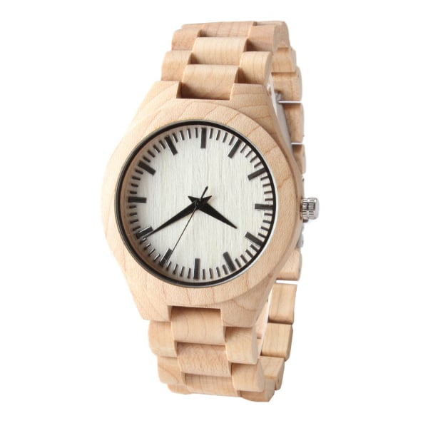 Herreklokker Quartz Sports Business Retro All Wood Gift Maple