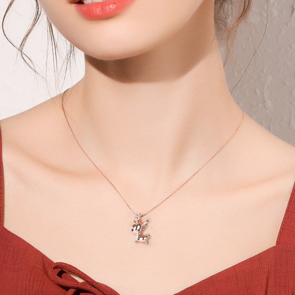 Kvinder halskæde kæde choker vedhæng smykker piger gave S925 sølv mode Rose Gold 925 silver