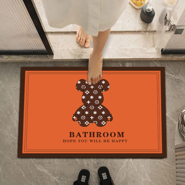 Badematte Sklisikre Absorberende Dusj Badeteppe Teppe Diatom Gray 60*90cm