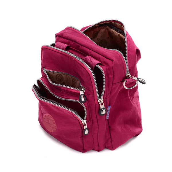 Nylon taske Skulder Messenger Bag Bærbar kvinders rygsæk dametaske Black