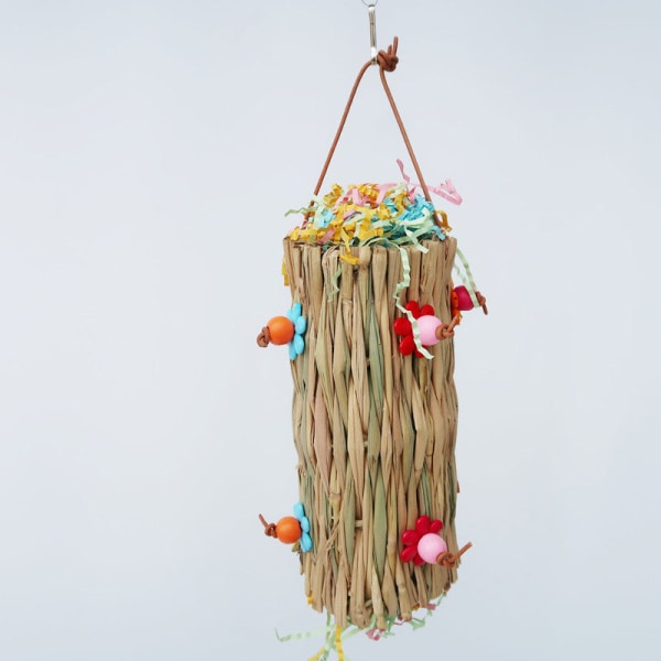 Sikkert ikke-giftigt fuglelegetøj Papegøje Små og mellemstore papirstumper Bite Halmgynge Vertical hanging