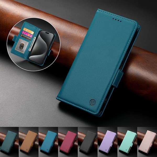 Etui til iPhone 13 kongeblå læder flip