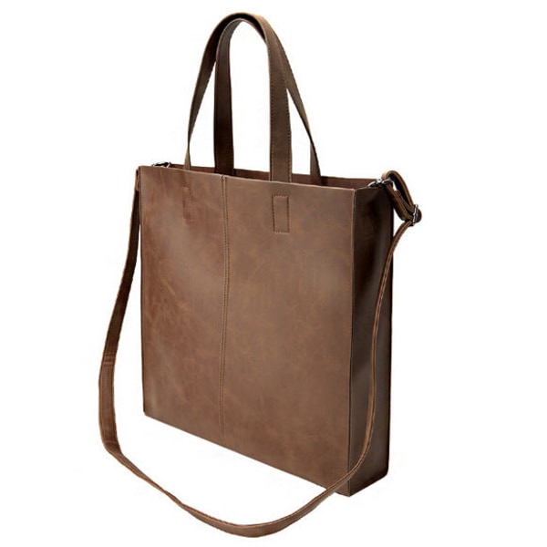 Reppu Single-Shoulder Miesten Naisten Tote Neliö Pysty Crossbody Käsi olkalaukku Dark coffee Color