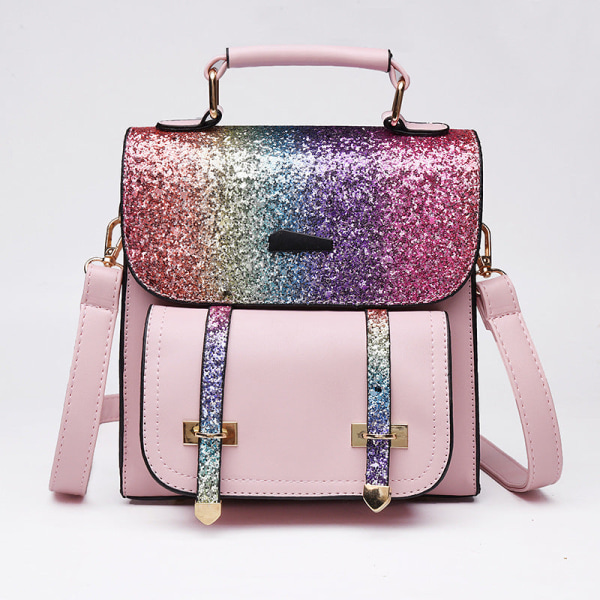 Kouluopiskelijareppu College Bookbag Matkalaukku Muoti paljettilaukun cover tyyli Pink