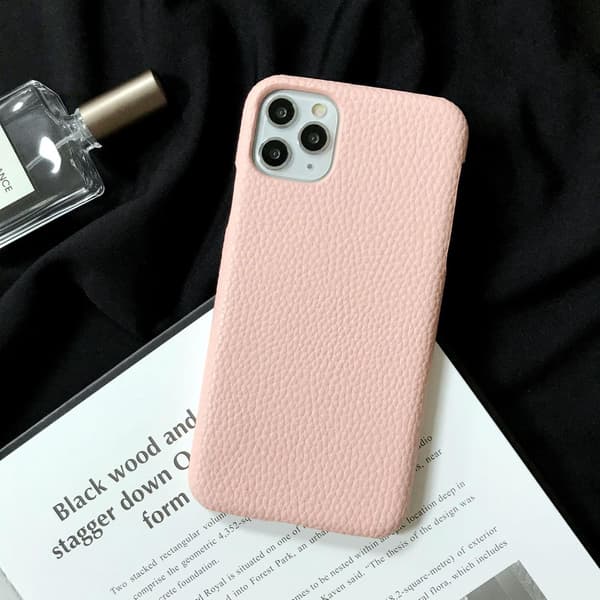 Fodral för iPhone 13 rosa litchi-textur läderkänsla