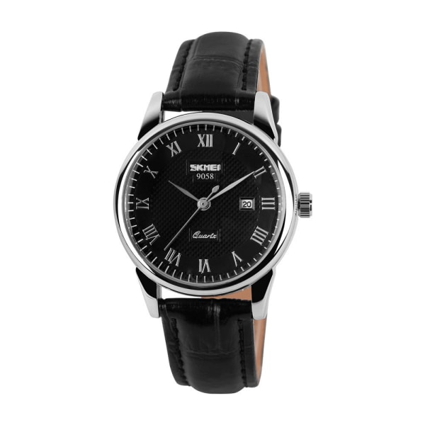 Herrklockor Klassiska Business Bälte Quartz Watch Stålrem Par Watch Gift surface-Black