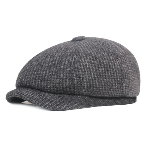 Baret Hat Hat til Ældre Vinter Øreklapper Peaked Cap Mænd Baret Midaldrende og Ældre Advance Hatte Vinter fortykket hat Gray XL(60cm)