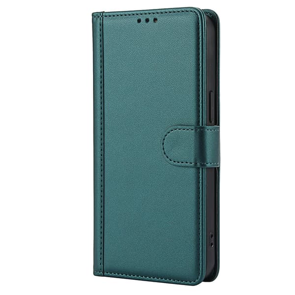 Etui til iPhone 16 Plus mørkegrønt læder flip
