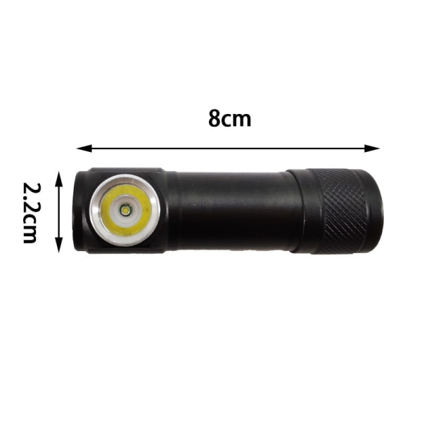 Frontlykt med fast fokus LED aluminiumslegering innebygd batteri USB-hale magnetisk sug