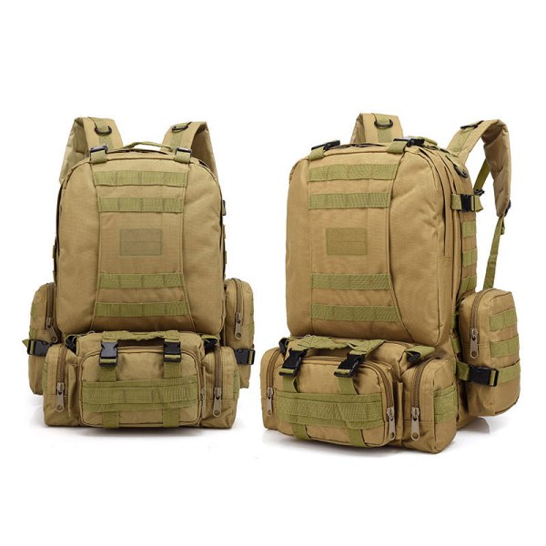 Kvinder pige rygsæk skuldertaske skoletaske Multifunktionel Tactical Hiking Outdoor Camouflage Mix Pack Travel Bag Khaki one size fits all