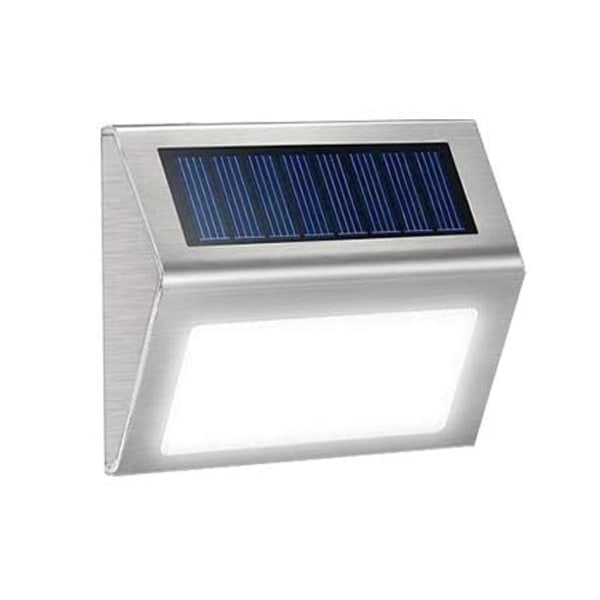 2/4/6/8/10st 3Led Solar Lampa Rostfri Utomhus Vattentät Vägglampa Trädgård Landskap Stig Trapptrappor Däck Balkong Staket Light White 2pcs