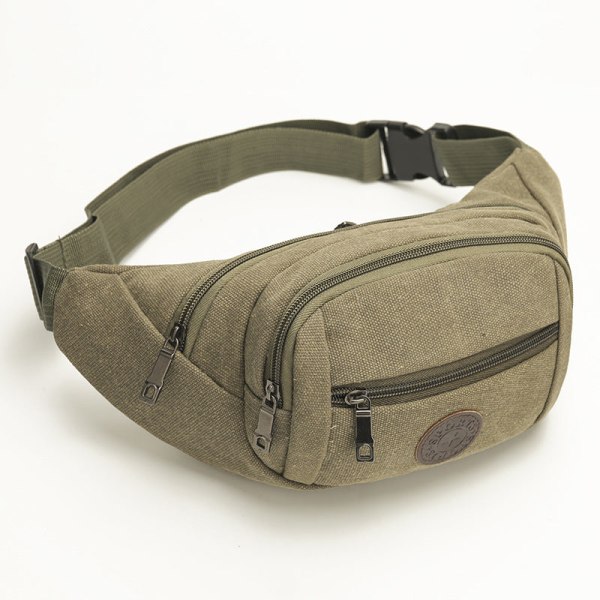 Menn kvinner Fanny Pack midjeveske Herre multifunksjonell taktisk mote Canvas Herre bryst Crossbody Army Green