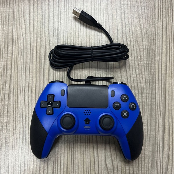 Makroprogrammering PS4-handtag på Wired Game Console P4 Wired Handle Strap Vibration Blue