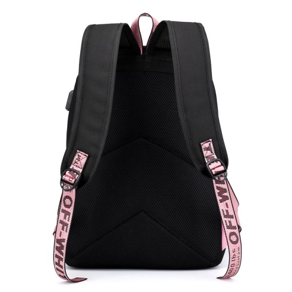 Ryggsekk Student skolesekk Outdoor Travel Ryggsekk Sportsbag Chain black BLACKPINK 16-inch