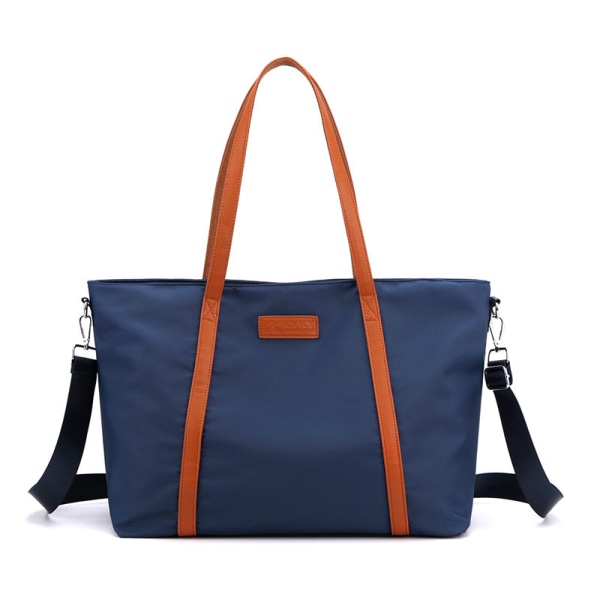 Kvinder Dame Håndtaske Skuldertaske Mode Nylon Stof Tote Bag Stor Kapacitet Rum Fashion Dark Blue