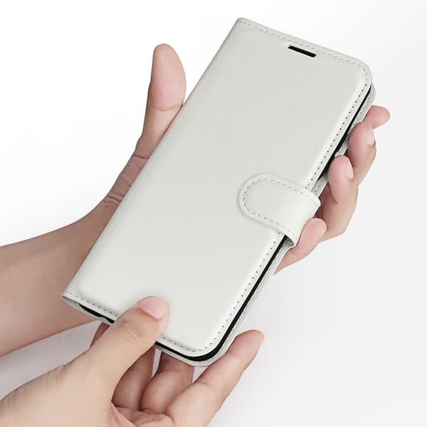 Fodral för Samsung A22 5G Japansk version Vit Flip Läder Ställ Plånbok
