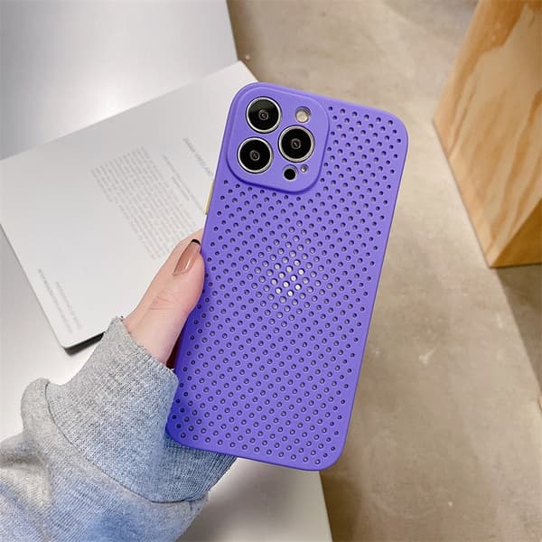 Etui til iPhone 17 Pro Lilla mesh silikon varmeavledning