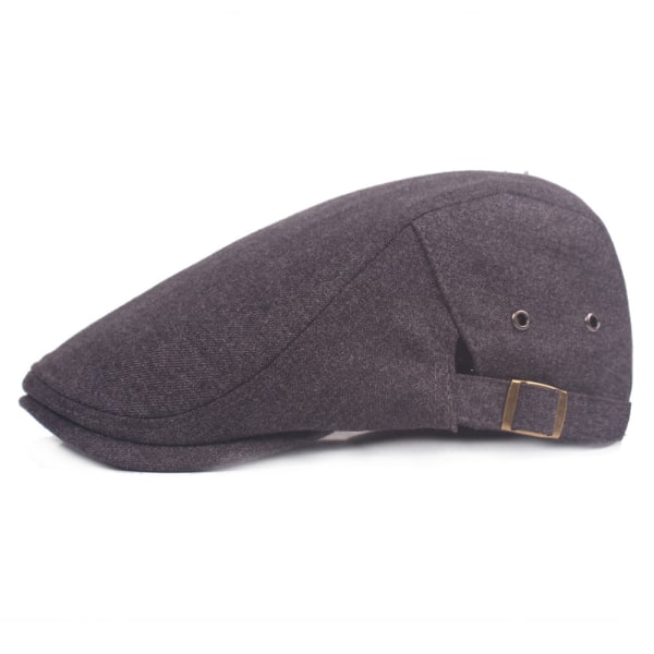 Baretterhat Ulden Baretter Simple Peaked Cap Hat Britisk stil Advance Hatte Herrehat Brown Adjustable