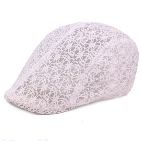 Beret Hat Blonder Beret Silk Screen Peaked Cap for kvinner Sommer Reise Hat Pustende Solsikker Advance Hats Dame Mesh Cap White Average Size (58cm)