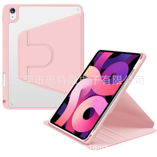 Fodral för iPad 10.9\" Air 4/5:e Gen Pro 11 2/3/4:e Gen Rosa Roterande