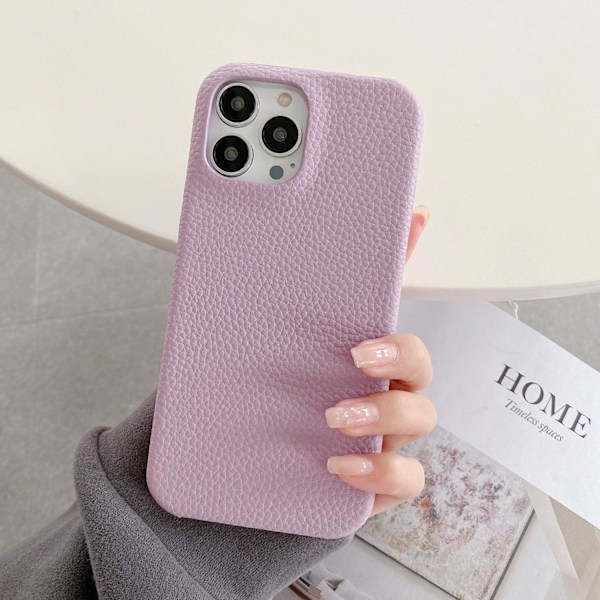 Kotelo iPhone 13:lle, violetti litsinahkainen tuntu