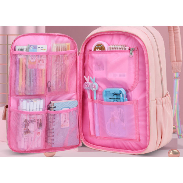 Barn Barn ryggsäck Toddler Skolväska Princess Lätt söt belastningsminskning Ryggskydd Large purple