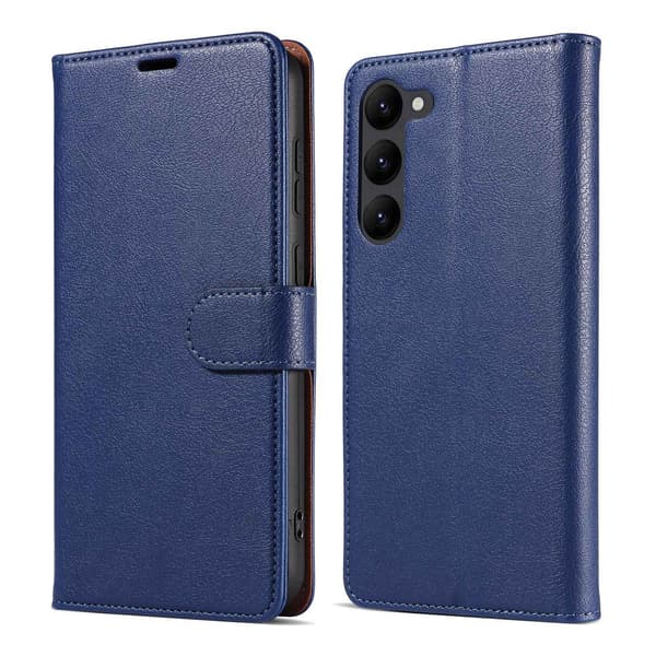 Etui til Samsung S24 PLUS blått lær flip