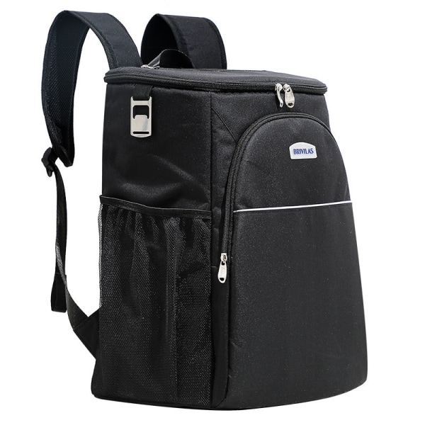 Kvinder pige rygsæk skuldertaske skoletaske udendørs isoleret taske tyk stor ispakke Picnic taske Friskholdende vandtæt taske Black