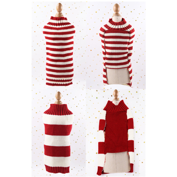 Kæledyrstøj Jul Små og mellemstore Hunde Jarre Aero Bull Sweater Twisted String Pet Supplies Elastik Thick stripes m