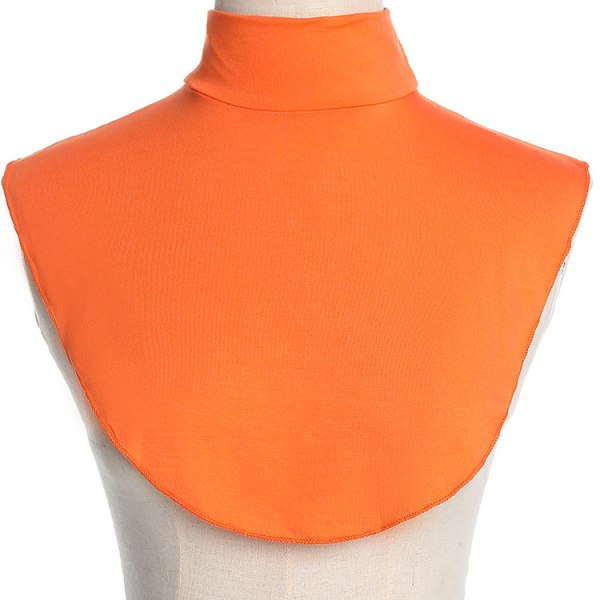 Falsk krage for kvinner Avtagbar halv Avtagbart skjortetrekk Modalt avtagbart skjerf Monokrom bunnskjortedeksel dame Orange