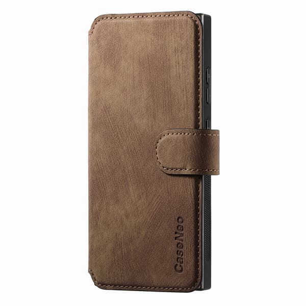 Etui til iPhone 7 Plus/8 Plus Brun 2 i 1 magnetisk splitlæder kortholderpung