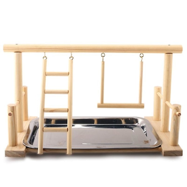 Bird toys wood play stand stainless steel parrots training stand