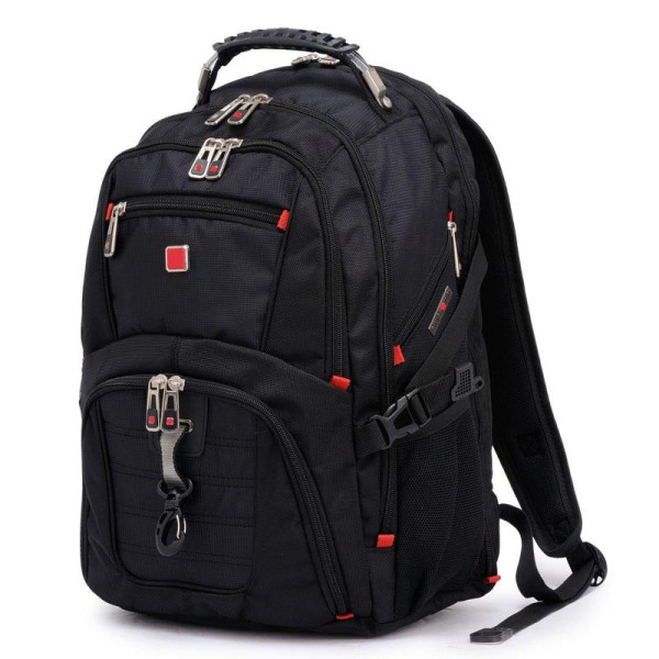 Laptopveske Oxford Cloth Backpack Student Skolesekk Ryggsekk Black 17 inches